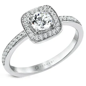 Zeghani NGR124 Engagement Ring in 14k Gold with Diamonds