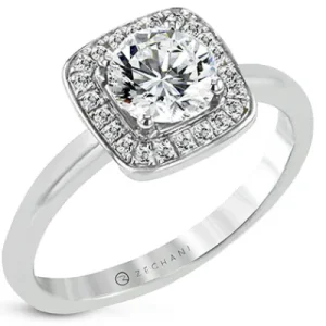 Zeghani NGR122 Engagement Ring in 14k Gold with Diamonds