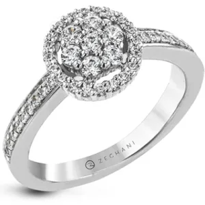 Zeghani NGR103 Engagement Ring in 14k Gold with Diamonds