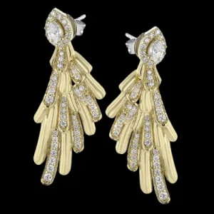 Zeghani ZE888 Earring in 14k Gold with Diamonds