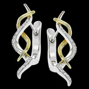Zeghani ZE724 Earring in 14k Gold with Diamonds