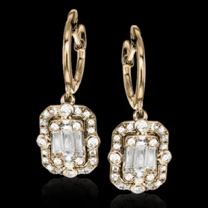 Zeghani ZE585 Earring in 14k Gold with Diamonds
