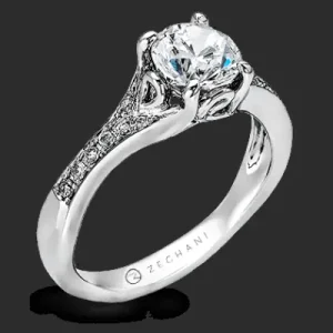 Zeghani ZR585 Engagement Ring in 14k Gold with Diamonds