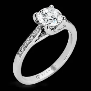 Zeghani ZR561 Engagement Ring in 14k Gold with Diamonds
