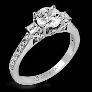 Zeghani ZR446 Engagement Ring in 14k Gold with Diamonds