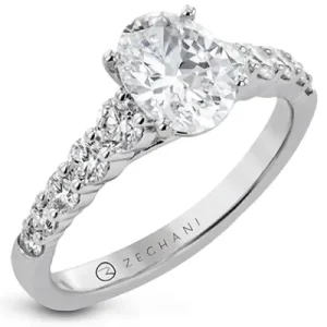 Zeghani ZR2300 Engagement Ring in 14k Gold with Diamonds
