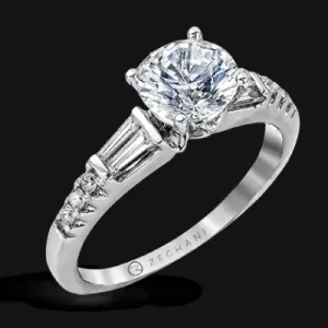 Zeghani ZR1032 Engagement Ring in 14k Gold with Diamonds