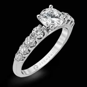 Zeghani ZR984 Engagement Ring in 14k Gold with Diamonds