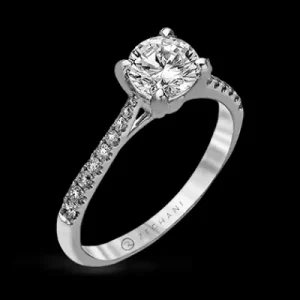 Zeghani ZR752 Engagement Ring in 14k Gold with Diamonds