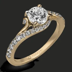 Zeghani ZR874 Engagement Ring in 14k Gold with Diamonds