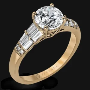 Zeghani ZR1164 Engagement Ring in 14k Gold with Diamonds