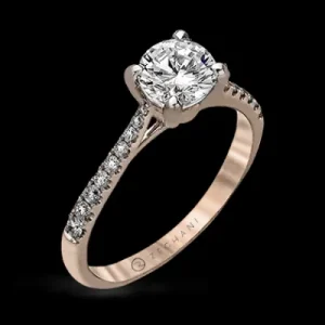 Zeghani ZR752 Engagement Ring in 14k Gold with Diamonds