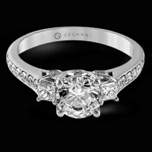 Zeghani ZR446 Engagement Ring in 14k Gold with Diamonds