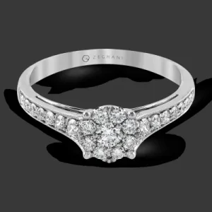 Zeghani ZR827 Engagement Ring in 14k Gold with Diamonds