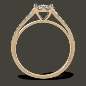 Zeghani ZR827 Engagement Ring in 14k Gold with Diamonds