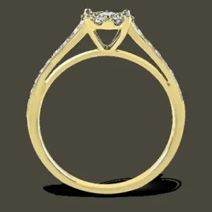 Zeghani ZR827 Engagement Ring in 14k Gold with Diamonds