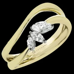 Zeghani ZR2610 Right Hand Ring in 14k Gold