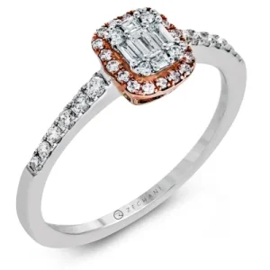 Zeghani ZR1271 Right Hand Ring in 14k Gold with Diamonds