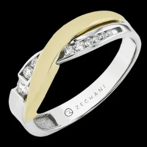 Zeghani ZR2614 Right Hand Ring in 14k Gold with Diamonds