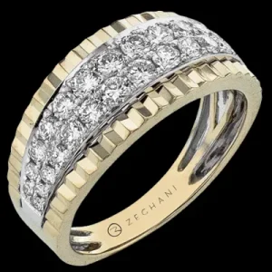 Zeghani ZR2559 Right Hand Ring in 14k Gold with Diamonds