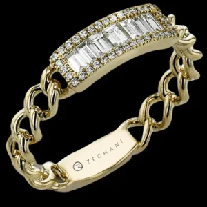 Zeghani ZR2594 Right Hand Ring in 14k Gold with Diamonds