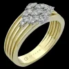 Zeghani ZR2596 Right Hand Ring in 14k Gold with Diamonds