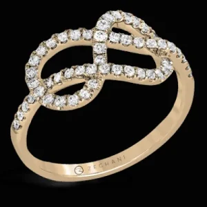 Zeghani ZR1152 Right Hand Ring in 14k Gold with Diamonds