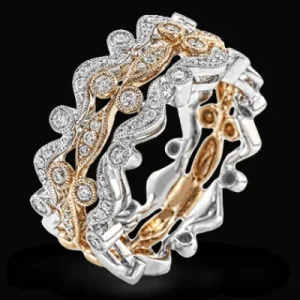 Zeghani ZR601 Right Hand Ring in 14k Gold with Diamonds