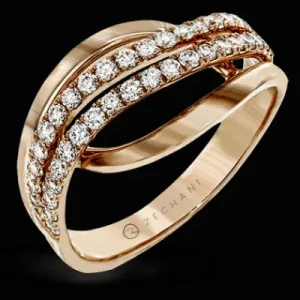 Zeghani ZR815 Right Hand Ring in 14k Gold with Diamonds