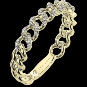 Zeghani ZR2375 Right Hand Ring in 14k Gold with Diamonds
