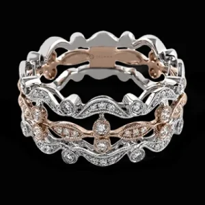 Zeghani ZR601 Right Hand Ring in 14k Gold with Diamonds