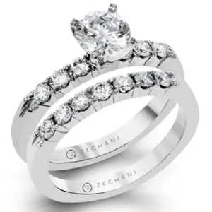 Zeghani ZR98 Wedding Set in 14k Gold with Diamonds