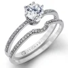 Zeghani ZR117 Wedding Set in 14k Gold with Diamonds