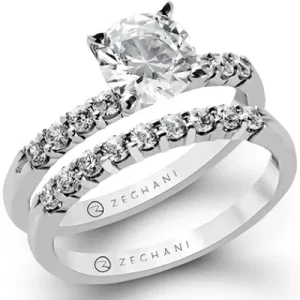 Zeghani ZR95 Wedding Set in 14k Gold with Diamonds