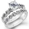 Zeghani ZR868 Wedding Set in 14k Gold with Diamonds