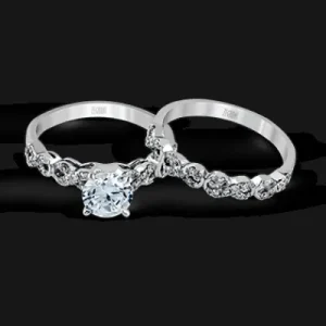 Zeghani ZR868 Wedding Set in 14k Gold with Diamonds