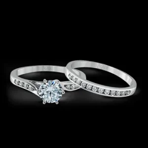 Zeghani ZR416 Wedding Set in 14k Gold with Diamonds