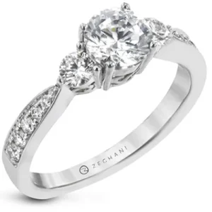 Zeghani ZR30PVER Wedding Set in 14k Gold with Diamonds